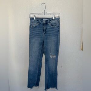 Flying Monkey Distressed Blue Straight Leg Jeans